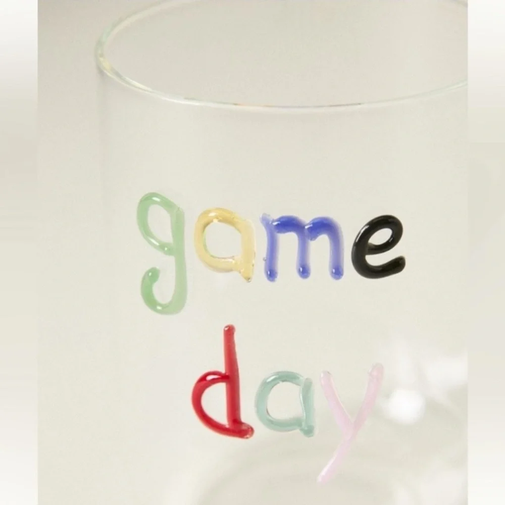 Anthropologie The Love Notes Icon Juice Glass | Game Day | NIB